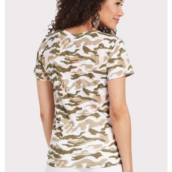 Bobi Revovle camouflage printed t shirt top blouse - Picture 5 of 8
